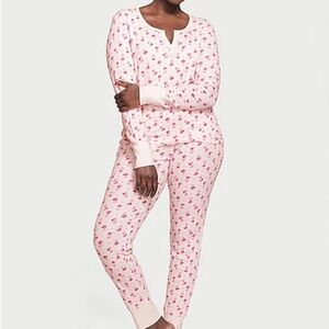 Victoria's Secret Thermal Floral Pajama Set M/Long